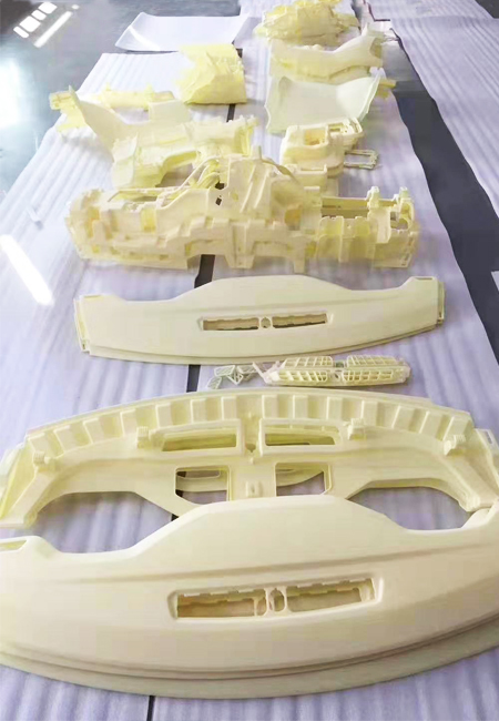 SLA 3D printing for automotive bumper prototype