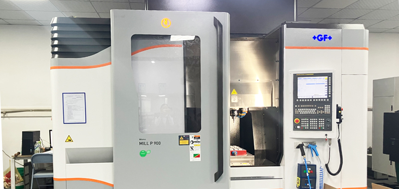 Swiss-made Mikron CNC machining center with mineral casting base used for precision mold cavity milling to ±0.005mm accuracy