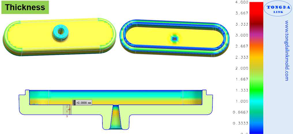 wall thickness analysis from a TONGDA LINK DFM report
